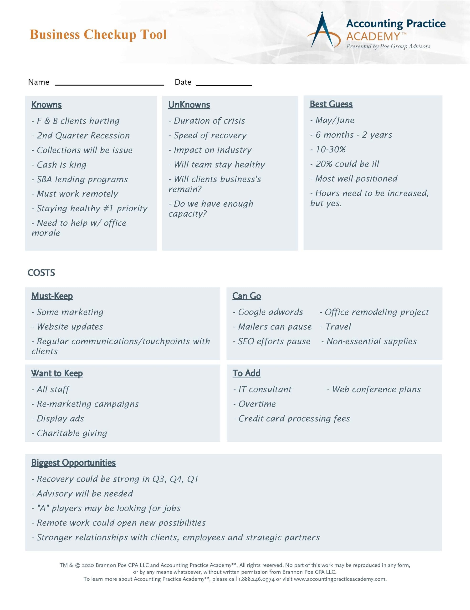 APA Business Checkup Tool