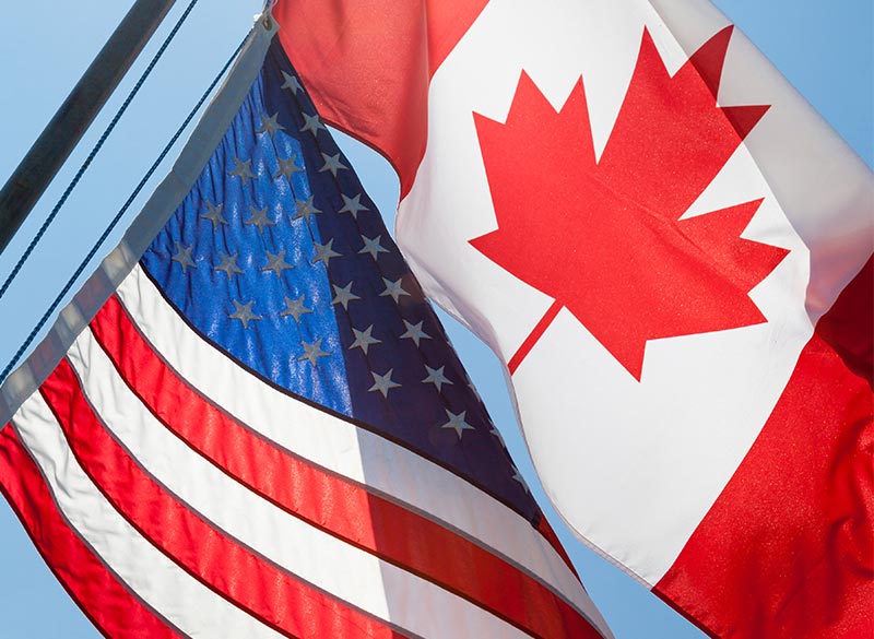 US and Canada Flags